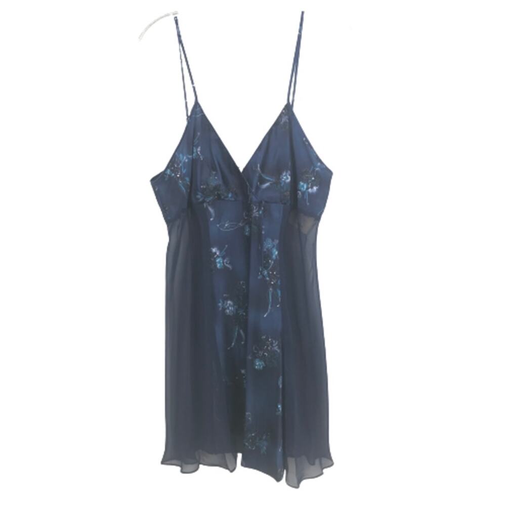 Cinema Floral Nightie nightgown Sleeveless Short Sleepwear Lingerie XL vintage